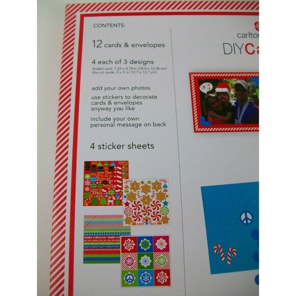 Carlton Cards DIY Christmas Card Kit 12 Cards & Envelopes Sticker Sheets - Picture 2 of 7